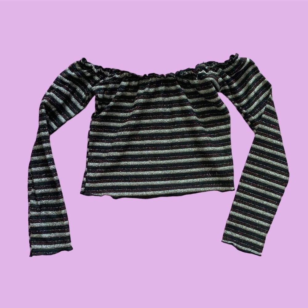STRIPED GLITTER PARTY TOP